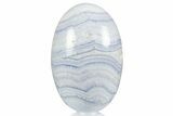 Polished Banded Blue Lace Agate Ellipsoid - Namibia #336525-1